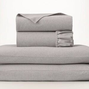 Boll & Branch Light Gray Full/Queen Size Cotton Sheet Set  Cozy Luxury Winter